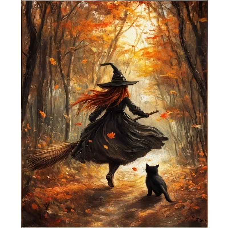 Retro Alloween Autumn Witch On - Interior Design Living Room 评论和价格