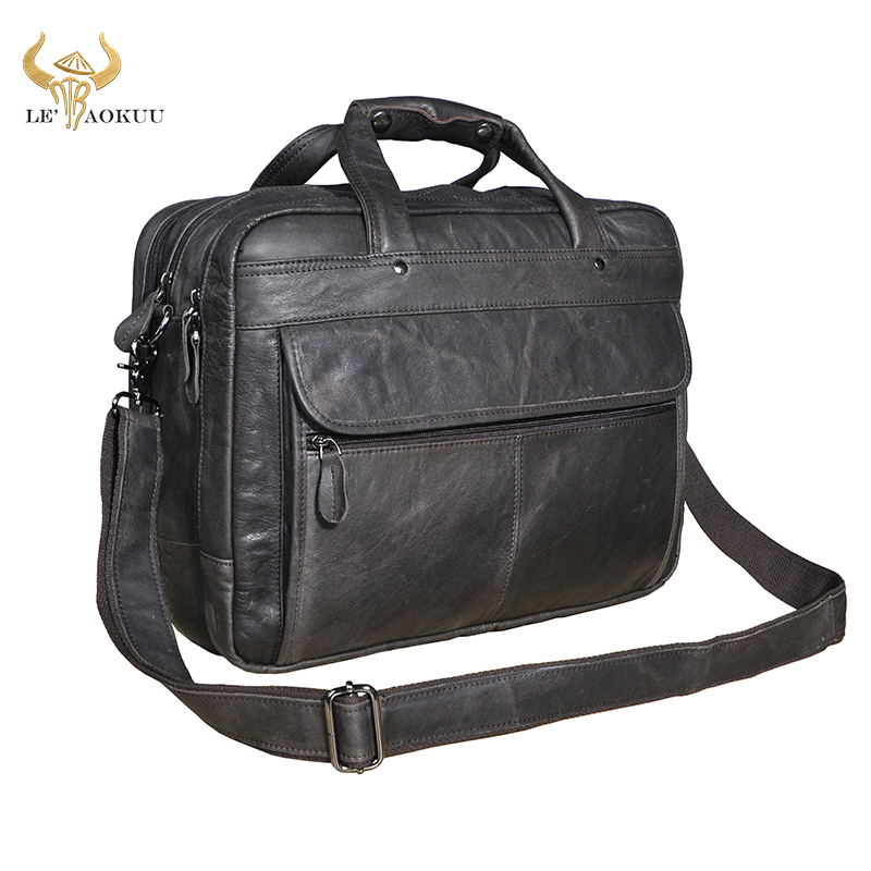 Men Genuine Leather Retro Gray - Interior Design Documentation 评论和价格